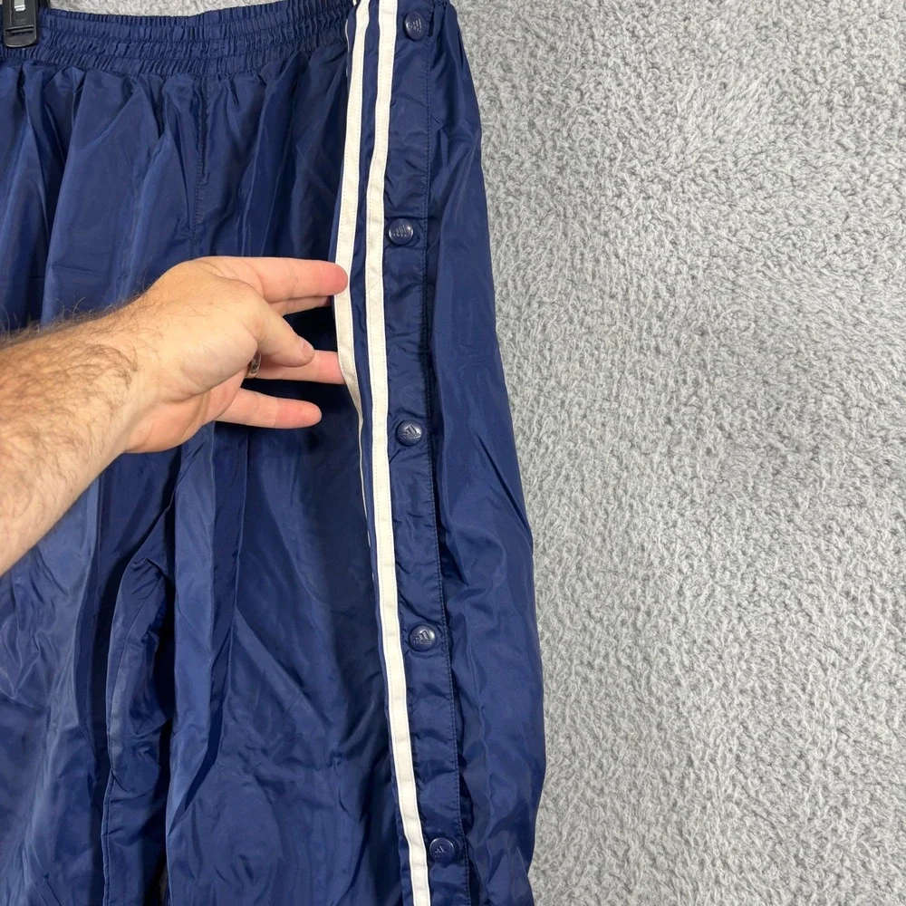 Adidas Team Vintage Navy Blue Breakaway Snap Track Pants Mens 2XL 3-Stripe Nylon